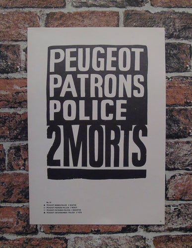 Atelier Populaire Poster Print: Peugeot patrons police