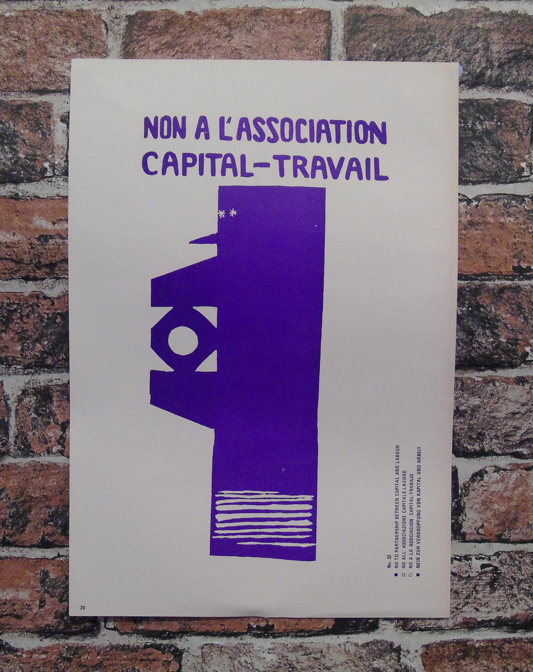 Atelier Populaire Poster Print: non a l'association capital-travail