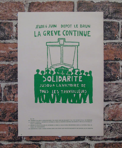 Vintage Atelier Populaire Poster Print: la greve continue