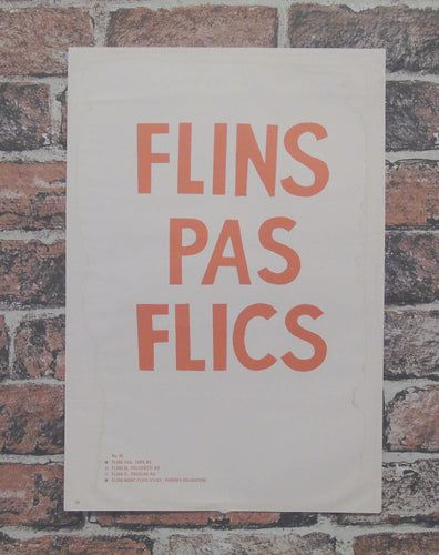 Vintage Atelier Populaire Poster Print: flins pas flics