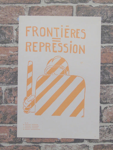 Vintage Atelier Populaire Poster Print: frontieres repression