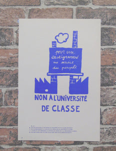 Atelier Populaire Poster Print: non a l'universite de classe