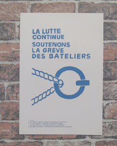 Atelier Populaire Poster Print: soutenons la greve des bateliers