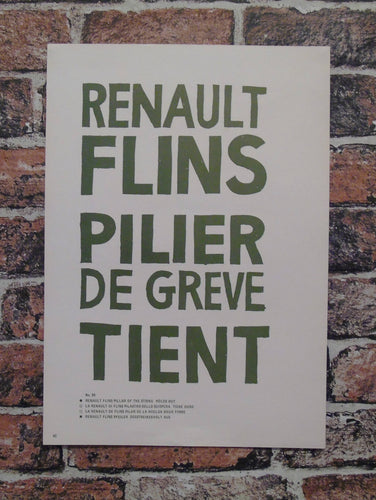 Atelier Populaire Poster Print: renault flins pilier de greve tient