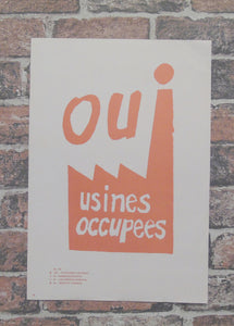 Atelier Populaire Poster Print: oui usines occupees