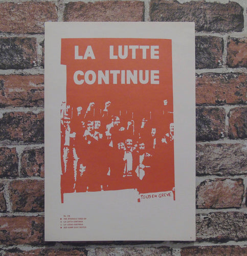 Vintage Atelier Populaire Poster Print: LA LUTTE CONTINUE  5