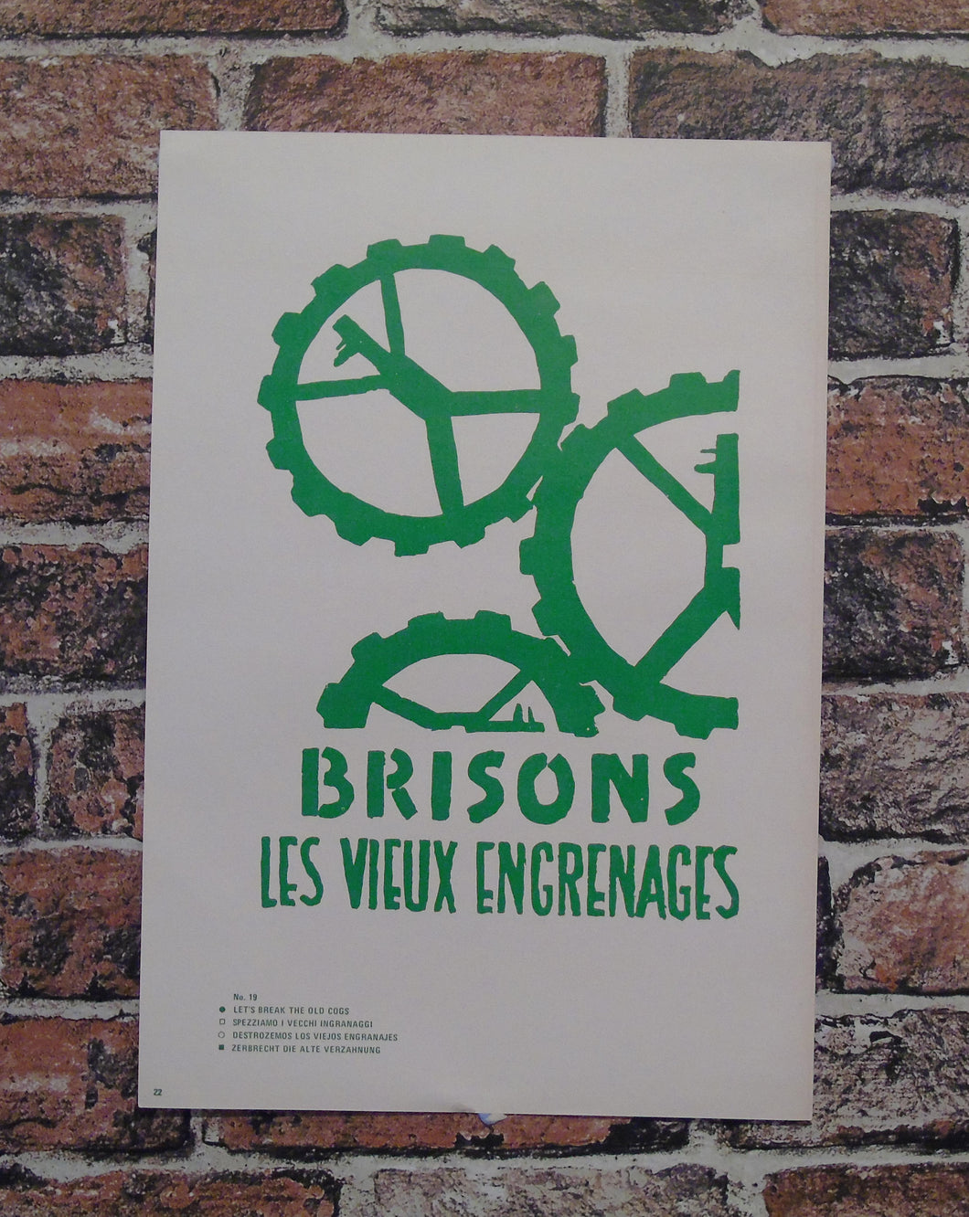 Atelier Populaire Poster Print: brisons les vieux engrenages