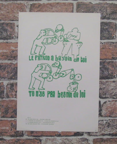 Vintage Atelier Populaire Poster Print: le patron a besoin de toi