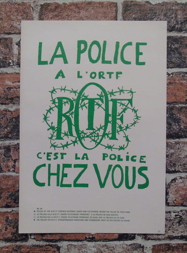 Atelier Populaire Poster Print: la police a l'ortf c'est la police chez vous