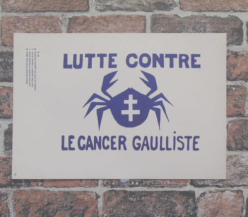 Vintage Atelier Populaire Poster Print: lutte contre le cancer gaulliste