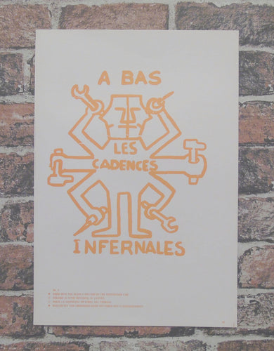 Vintage Atelier Populaire Poster Print: a bas infernales