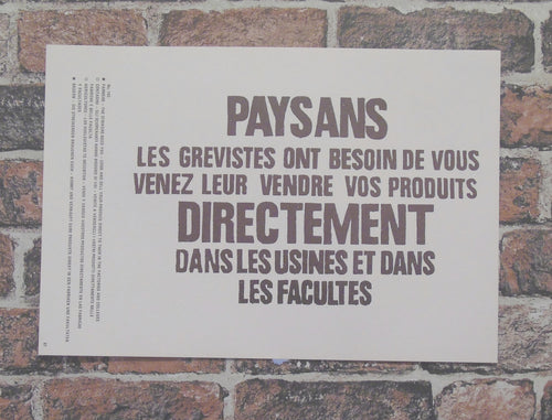 Atelier Populaire Poster Print: PAYSANS directement