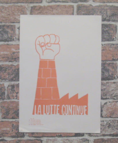 Vintage Atelier Populaire Poster Print: La Lutte Continue